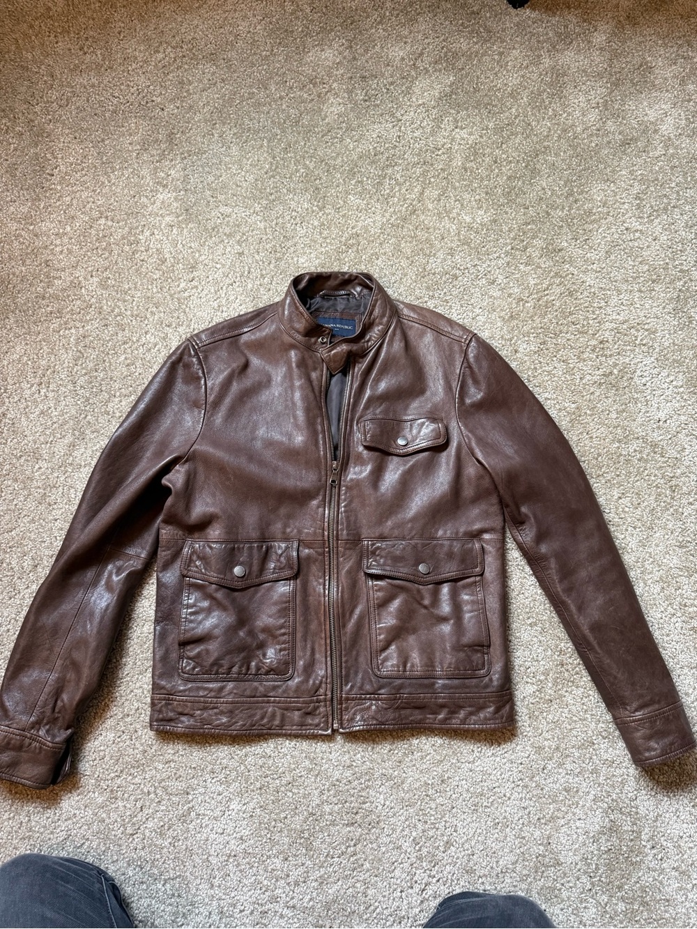 Banana Republic Brown Leather Bomber Jacket